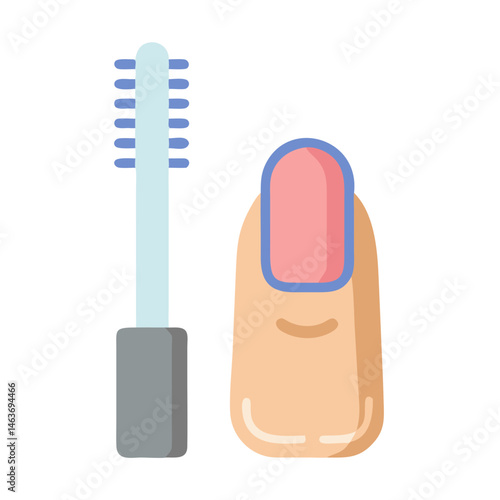 Nail Brush Representing Fingernail Hygiene Tool and Grooming Accessory