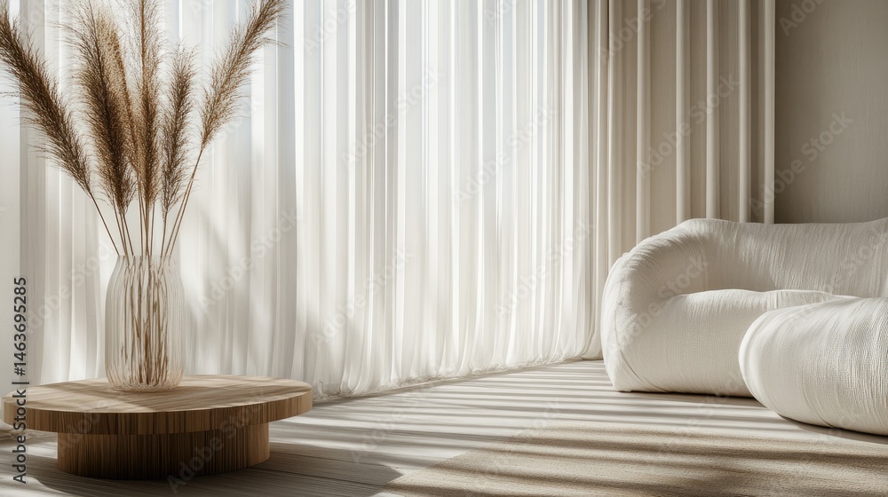 Modern minimalist interior design featuring natural light. Modern minimalist interior design featuring natural light.