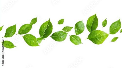 Vibrant green leaves in motion fresh nature background image
