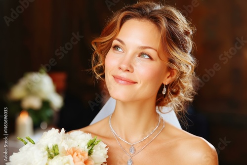 Beautiful Bride with Perfect Wedding Makeup and Hairstyle