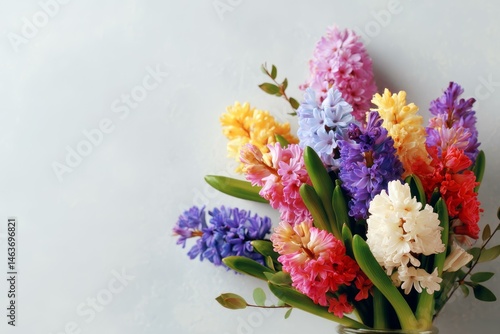 Obraz na płótnie Springtime Bouquet of Colorful Hyacinths w salonie
