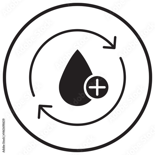 Blood Flow icon, Optimizing Blood Flow for Better Health, The Science of Healthy Circulation, vector
