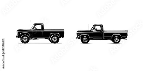 Classic pickup trucks side by side, showcasing design evolution and timeless appeal
