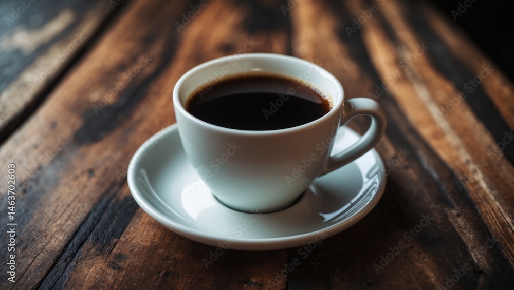 Fototapeta premium Fresh brewed coffee in a ceramic cup against a colorful setting