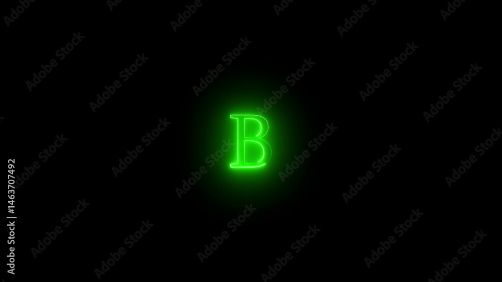 English uppercase alphabet design B . All capital alphabets neon animation. Educational concept with neon letter. Latter motion in black background, Animated neon alphabet, 4k video English uppercase alphabet design B . All capital alphabets neon animation. Educational concept with neon letter. Latter motion in black background, Animated neon alphabet, 4k video