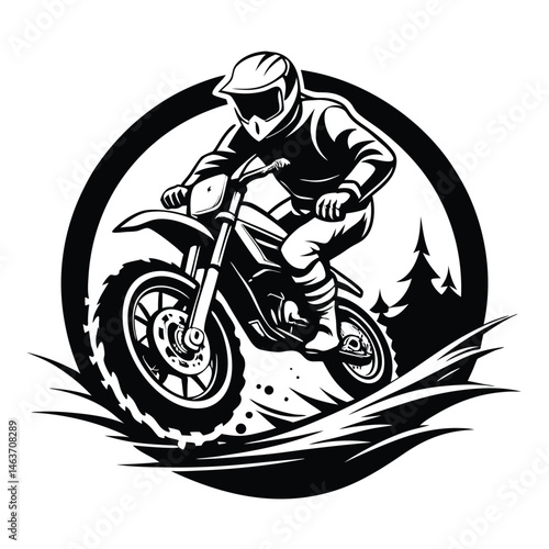 Extreme Dirt Bike Rider Jumping - Motocross Action Silhouette Clipart