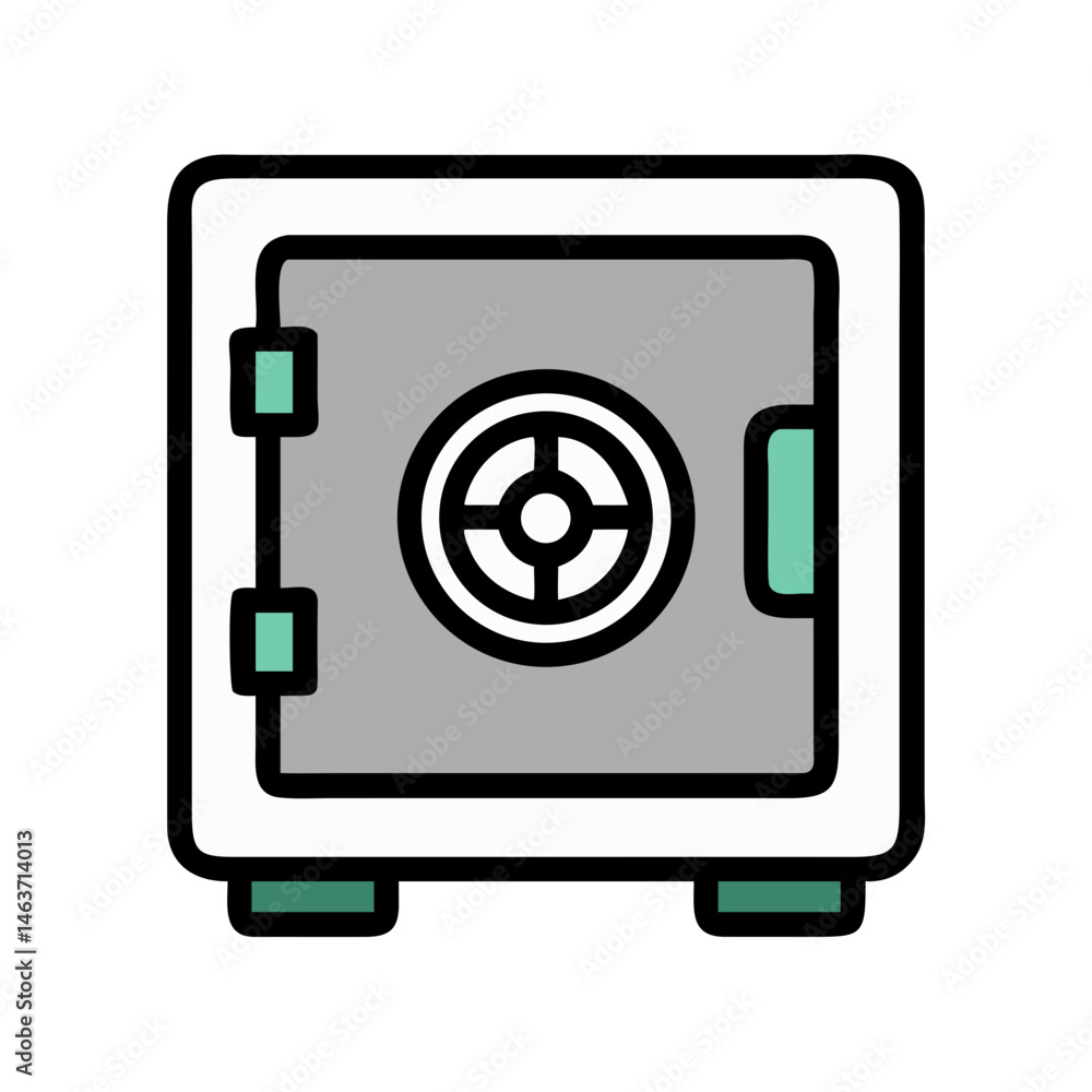 Safe Vault Icon Representing Secure Storage and Protection of Valuables Safe Vault Icon Representing Secure Storage and Protection of Valuables