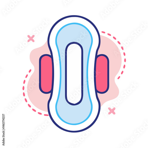 Sanitary Pad Icon Representing Menstrual Hygiene and Feminine Care