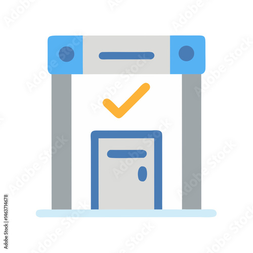 Security Gate Icon Representing Airport Checkpoint and Screening Area