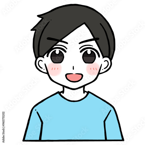 凛々しく笑う男性のイラスト