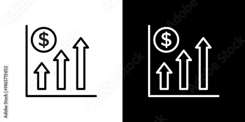 Chat arrow grow icon set in line.