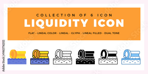 Pack of 6 Vector Liquidity icon