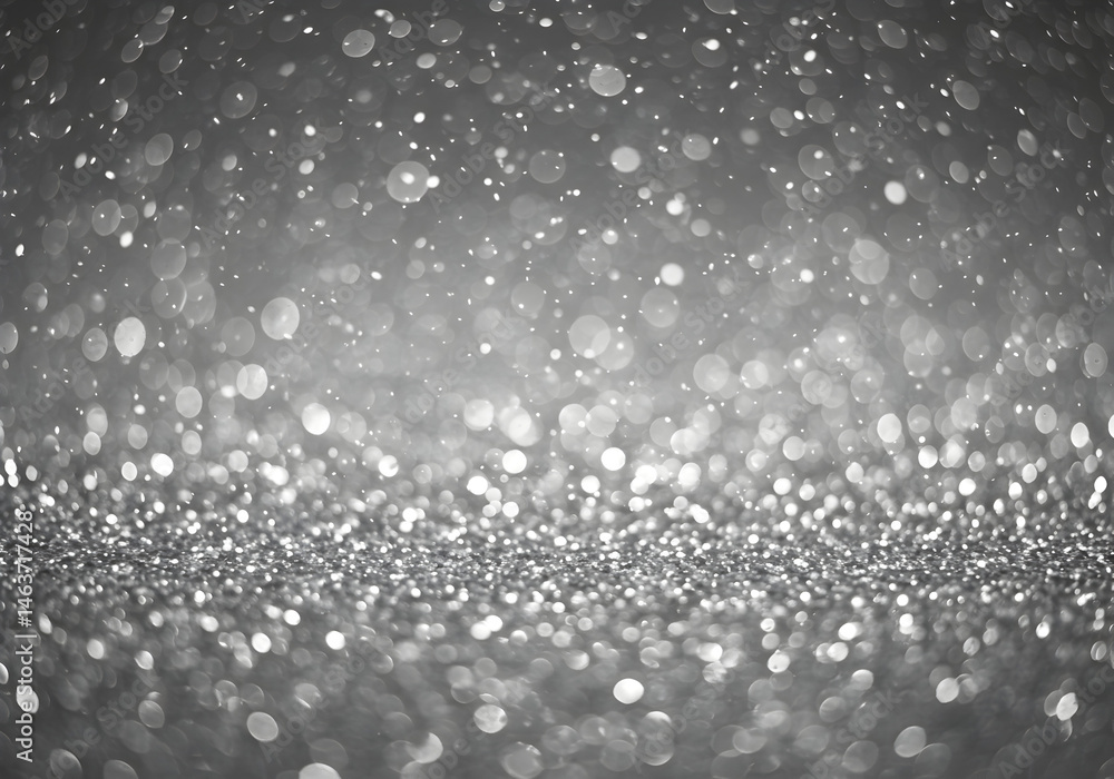 Fototapeta premium Abstract Silver Glitter Background with Shiny Sparkle and Bokeh Effect