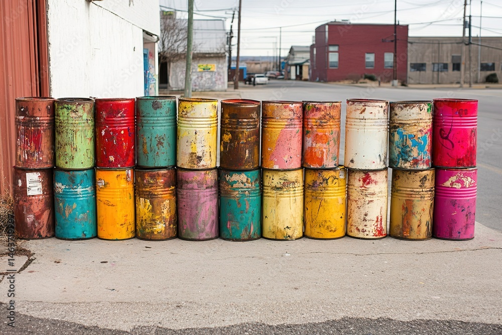 Street artist's aerosol paint cans. Street artist's aerosol paint cans.