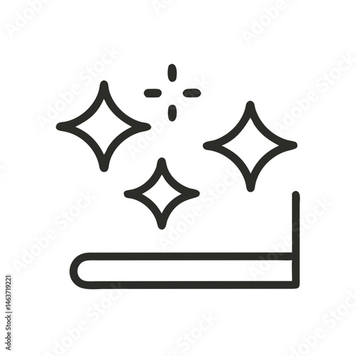 Shining Sparkles Icon Representing Clean Finish and Polished Appearance