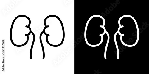 Kidneys icon set in line.