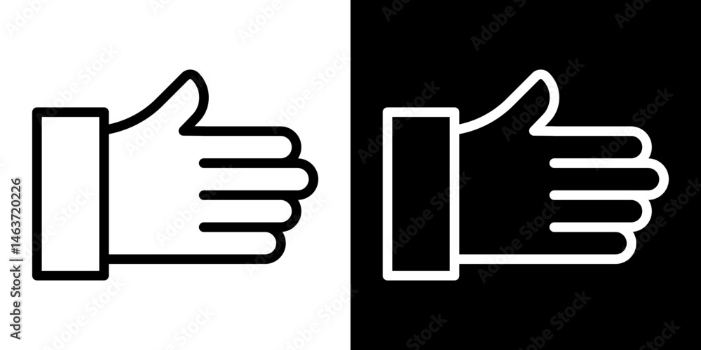 Hand icon set in line. Hand icon set in line.