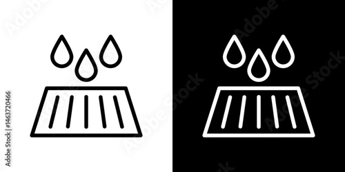 Manhole icon set in line.