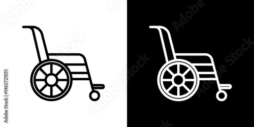 Wheelchair icon set in line.
