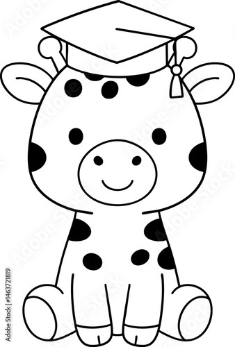 Cute animal wearing graduation cap, perfect for celebrating achievements and milestones