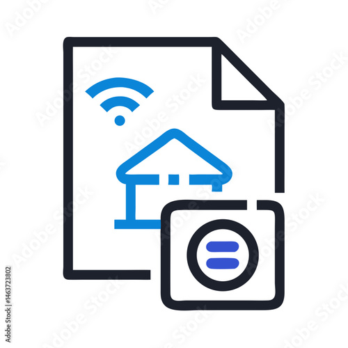 Smart Home with File Removal Symbol Representing Digital Decluttering and Data Management
