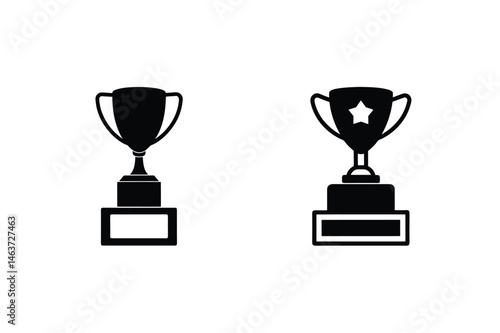 Vector illustration of two different championship trophies representing awards and achievements