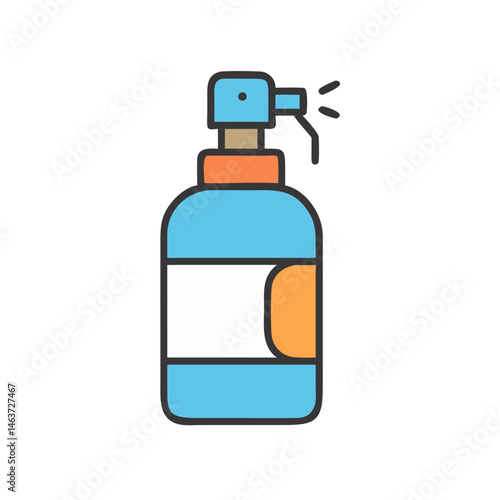 Spray Bottle Icon Representing Cleaning Product and Household Sanitizer