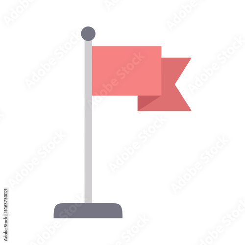 Standing Flag Icon Representing Set Goal and Achievement Target
