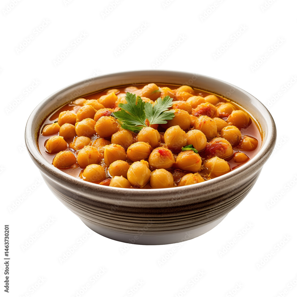 Flavorful Chickpea Curry in a Bowl with Fresh Herbs, Perfect for Cozy Meals or Gatherings on transparent background Flavorful Chickpea Curry in a Bowl with Fresh Herbs, Perfect for Cozy Meals or Gatherings on transparent background