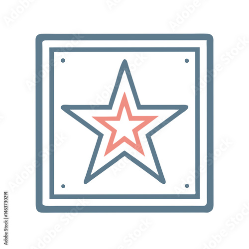 Star Plaque Icon Representing Walk of Fame or Celebrity Recognition