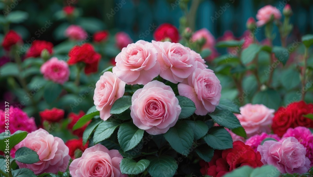 Obraz premium Beautiful begonia flowers blooming naturally in the garden