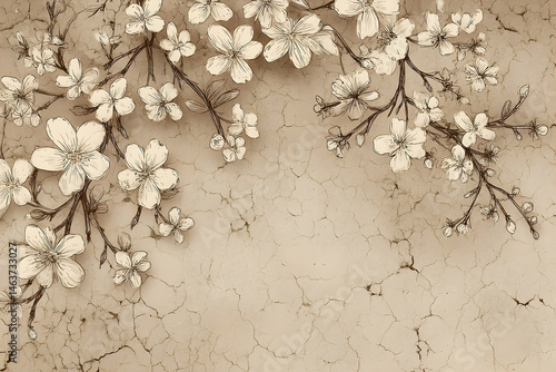 Elegant, delicate floral design on a textured background.