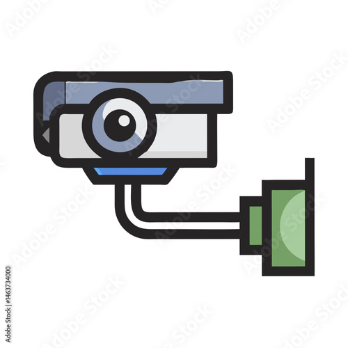 Surveillance Camera Icon Representing Border Monitoring and Security Surveillance