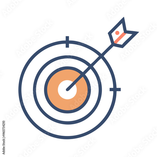 Target with Arrow Icon Representing Goal Achievement and Strategic Success