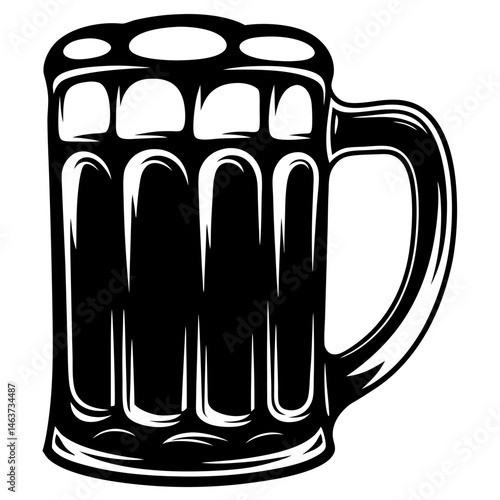 Stylized vector illustration of a beer stein, suitable for logo design