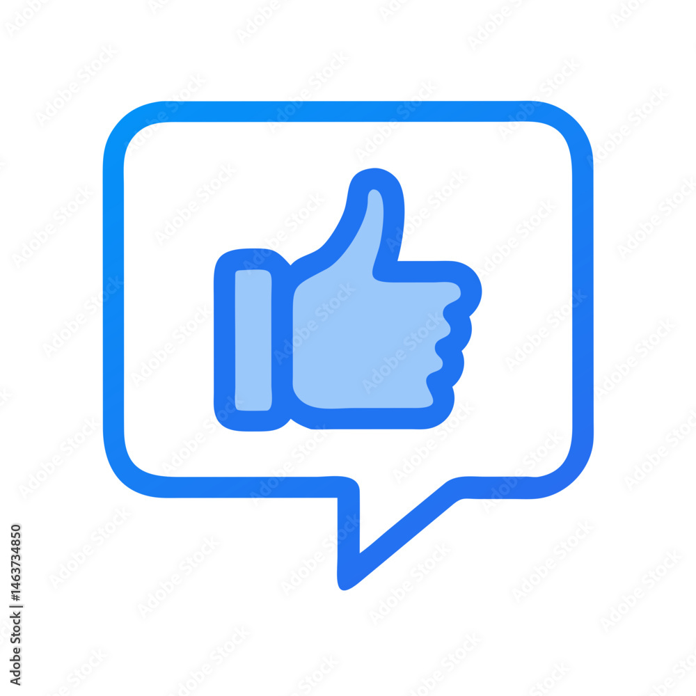 Thumbs Up in Chat Bubble Icon Representing Social Media Feedback and Approval Thumbs Up in Chat Bubble Icon Representing Social Media Feedback and Approval