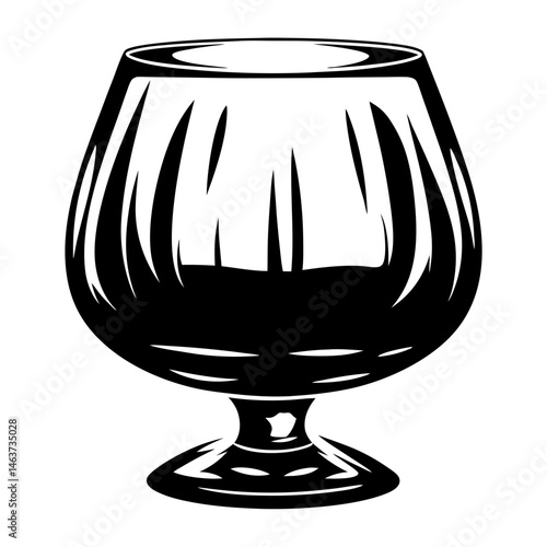 Bold and simple graphic illustration of a brandy snifter glass