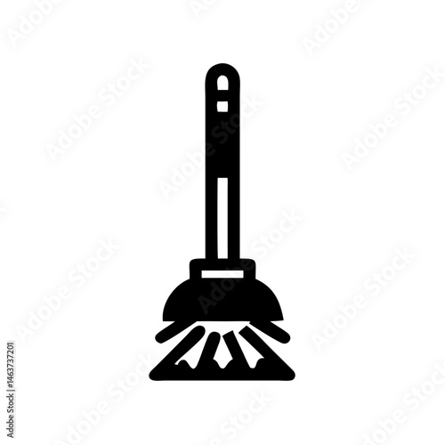 Toilet Brush Icon Representing Toilet Cleaning Tool and Sanitary Maintenance