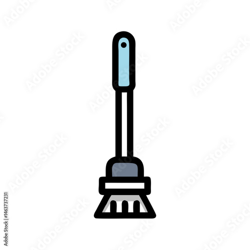 Toilet Brush Icon Representing Toilet Cleaning Tool and Sanitary Maintenance