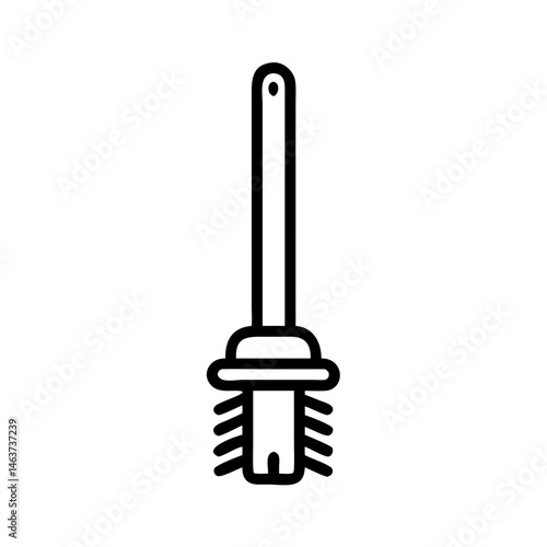 Toilet Brush Icon Representing Toilet Cleaning Tool and Sanitary Maintenance
