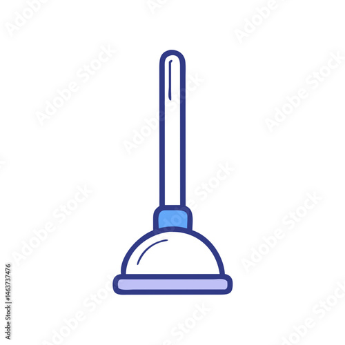 Toilet Plunger Icon Representing Plumbing Tool and Clog Removal Equipment