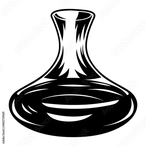 Stylized wine decanter illustration showcasing bold monochrome design and minimalist approach