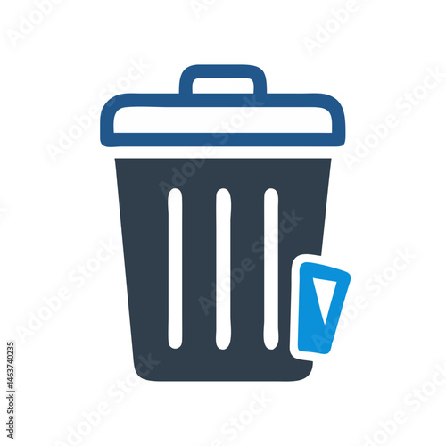 Trash Bin Icon Representing Waste Disposal and Garbage Management