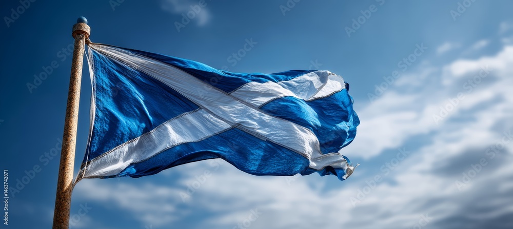 Scotland flag. Country independence day concept. Generative AI technology.