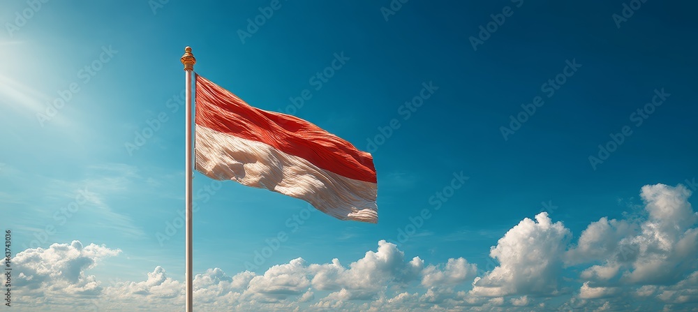 Indonesia flag. Country independence day concept. Generative AI technology.