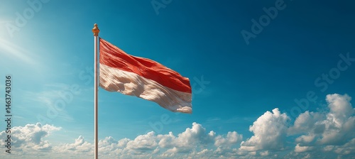 Obraz na płótnie Indonesia flag. Country independence day concept. Generative AI technology.
w salonie