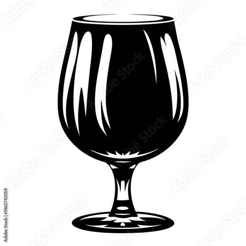 Elegant single color black and white brandy snifter with a graceful design