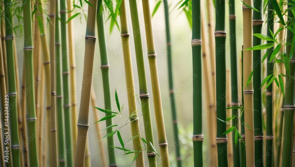 An array of bamboo plants demonstrating their characteristic growth styles An array of bamboo plants demonstrating their characteristic growth styles
