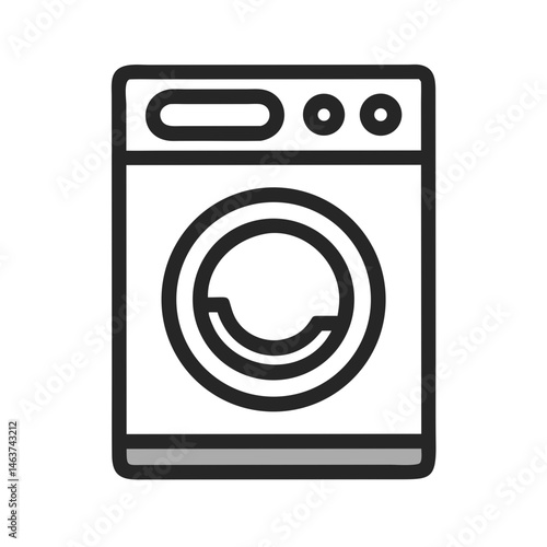 Washing Machine Icon Representing Laundry Appliance and Garment Cleaning