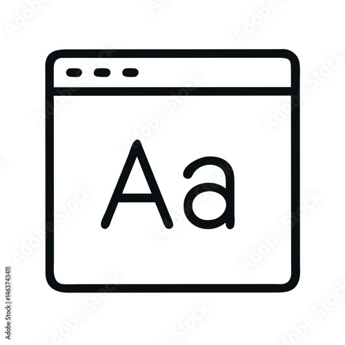 Web Browser with "Aa" Icon Representing Language Settings and Text Preferences